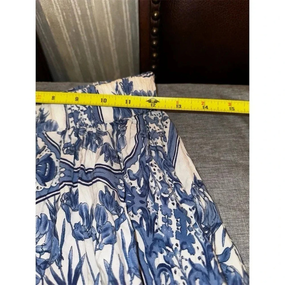 Jaase Women's XS Blue Floral Maxi Skirt Flowy Drawstring Festival - Picture 3 of 9